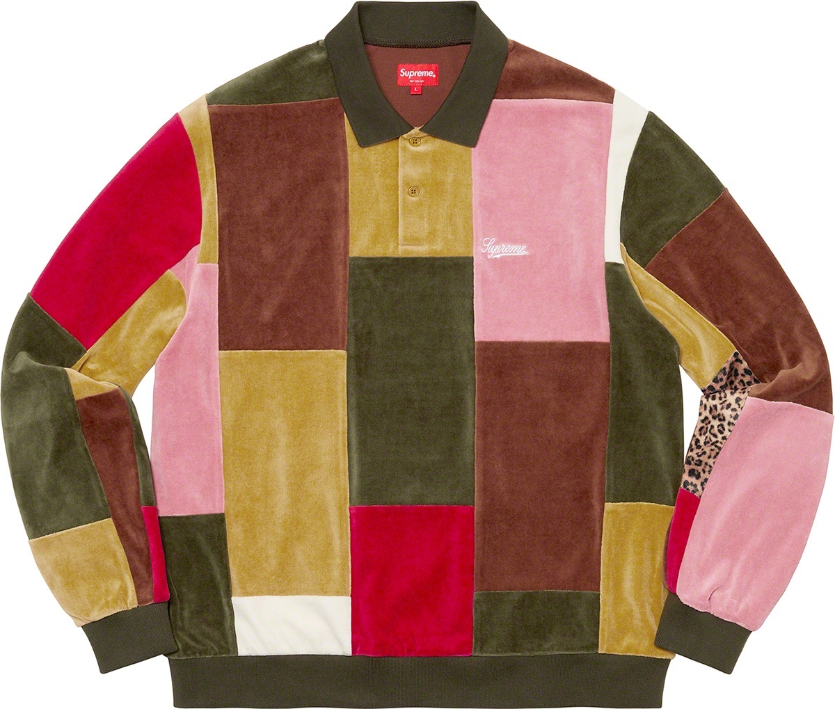 Patchwork Velour L/S Polo view 2